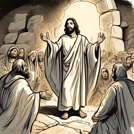 Jesus Raises Lazarus from the Dead
Jesus asks for the stone to be rolled away from