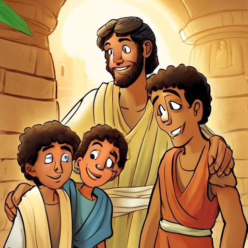 Reunion with Benjamin
Joseph instructed his brothers to go back to their father and bring him