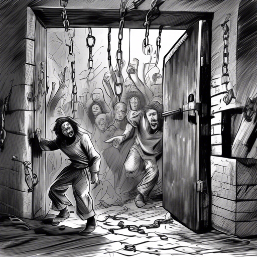 A Miraculous Earthquake
Suddenly, there was a violent earthquake that shook the foundations of the prison,