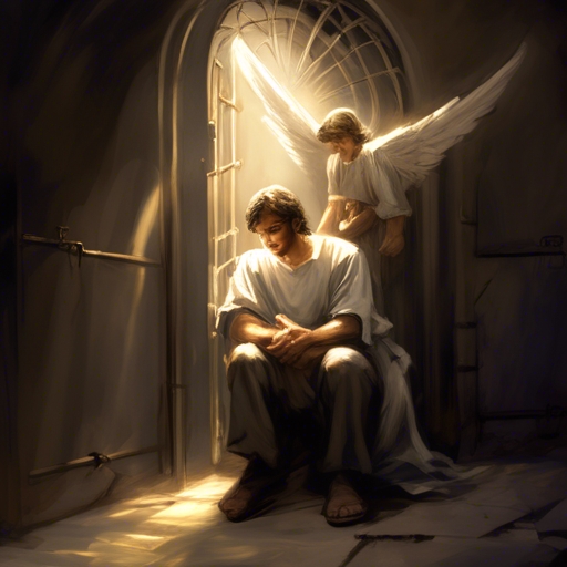 God Sends an Angel to Rescue Peter
While Peter is sleeping in prison, an angel of