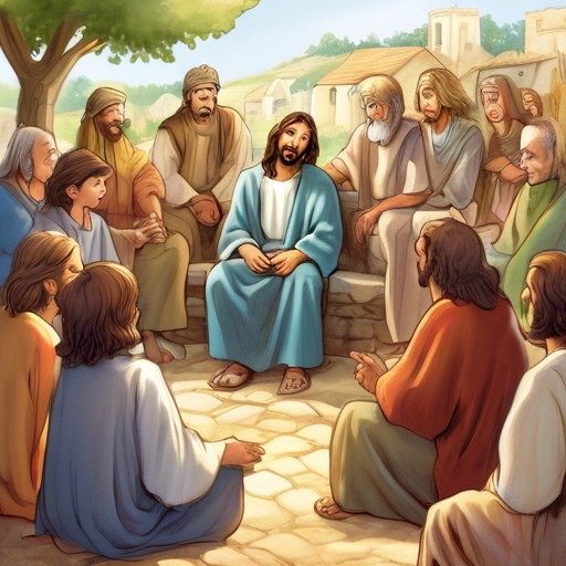 The Townspeople Meet Jesus
The townspeople came to see Jesus and asked him to stay with