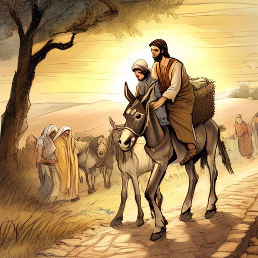 The Samaritan Helps the Injured Man
The Samaritan then put the injured man on his own